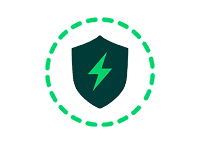 Icone de bouclier avec éclair symbolisant la protection électrique