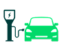 Icône de voiture électrique avec borne de recharge